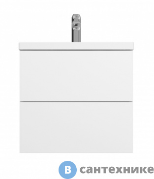 картинка Тумба под раковину AM.PM GEM M90FHX06022WG подвесная, 60 см, 2 ящика push-to-open, белый, глянец