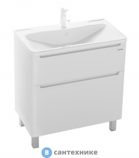 Тумба под раковину Grossman АДЕЛЬ-80 см напольная, с 2-я ящ. белая (под ум. Адель-80)