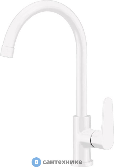 Смеситель Cezares LACONICO-C-LL25-BLC для кухни, без донного клапана, bianco lucido/cromo