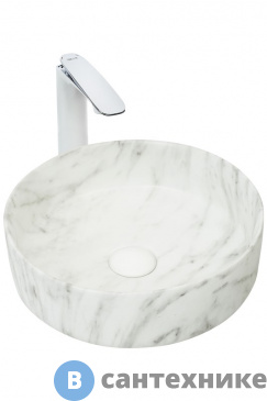 картинка Раковина WELTWASSER ELBACH 3134 M820 накладная (белая с серым) /355х355х120/