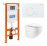 Комплект BelBagno 4 в 1 BB066CHR/BB870SC/BB002-80/BB014-SR-BIANCO (унитаз подвесной BelBagno ONDA BB066CHR с сиденьем BB870SC + система инсталляции для унитазов BelBagno BB002-80 с кнопкой смыва BB014-S)