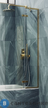 картинка Шторка для ванны поворотная с добором MaybahGlass 1400*690 Стекло 6 мм Бесцветное (MGV-656-3)