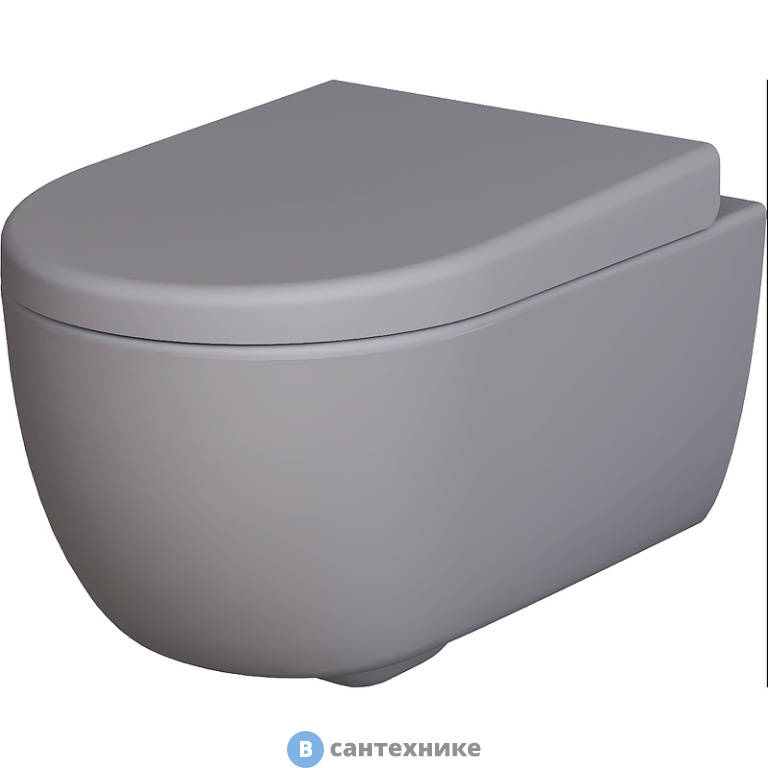 Унитаз подвесной Ambassador Abner 103T20301R (545*360*330) матовый серый, безободковый, без сиденья