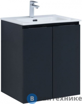 картинка Тумба под раковину Aquanet Алвита new 60 подвесная 2 дв. антрацит (277523)