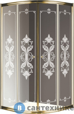 картинка Душевой уголок Cezares GIUBILEO-R-2-90-SCORREVOLE-CP-G (900x900x1950) без поддона