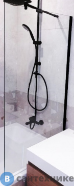 картинка Шторка для ванны Oporto Shower 804В 60x140 стационарная прозрачное стекло (804В/60)