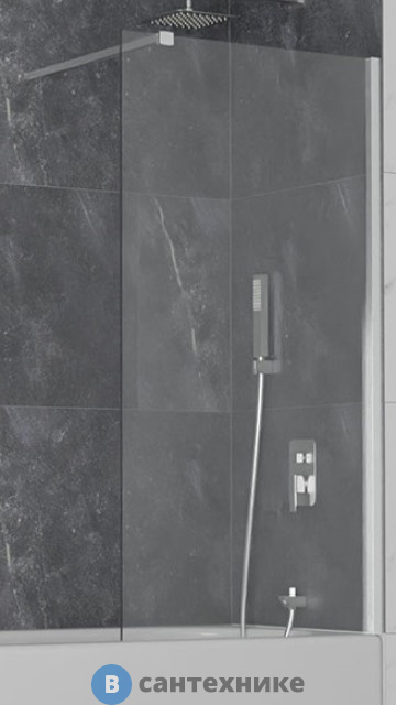 Шторка на ванну RGW SC-051 хром/Прозрачное/8 мм 80*150 (351105108-11)