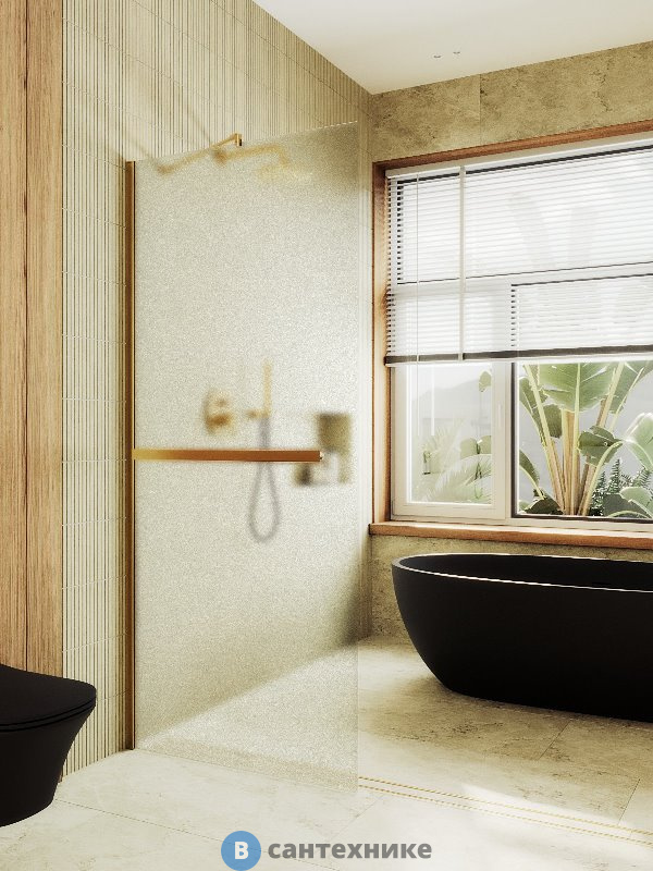 Душевая перегородка в профиле MaybahGlass 1950*690 Стекло 8 мм Сатин +Полотенцесушитель (MGD-725-3ш)