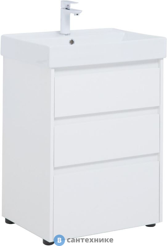 Тумба под раковину Aquanet Nova Lite 60 3 ящ. бел. глянец (302469)