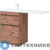 Тумба с раковиной Aquanet Токио 120 L напольная 2 ящика, цв. дуб веллингтон (335587)