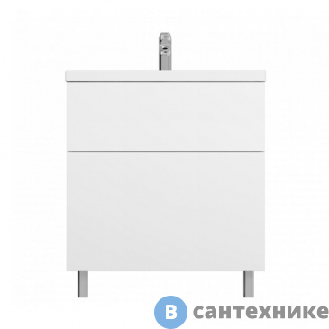 картинка Тумба под раковину AM.PM GEM M90FSX07522WG32 напольная, 75 см, 2 ящика push-to-open, белый, глянец