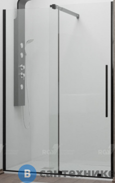 картинка Душевая дверь RGW TO-18B чёрный/прозрачное/6 мм 100*195 (41071810-14)