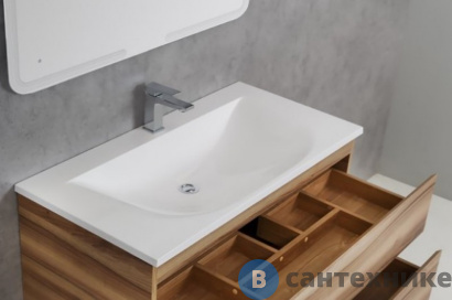 картинка Раковина Cezares из литьевого мрамора CEZ1000/500-LV-MR Bianco (100x50x15)