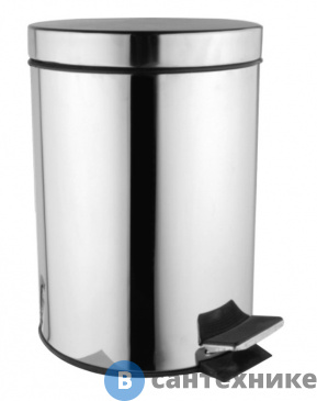картинка Мусорное ведро AZARIO AZ-301-5L с педалью 5 л., хром