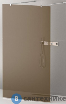 картинка Душевая перегородка Cezares LIBERTA-L-2-110-BR-Cr с возможностью двустороннего входа, стекло бронза, профиль хром, 1100x1950 мм