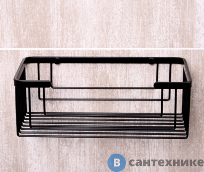 картинка Полка WasserKRAFT K-711 Black металлическая прямая нержавеющая сталь AISI 304, покрытие Soft-touch