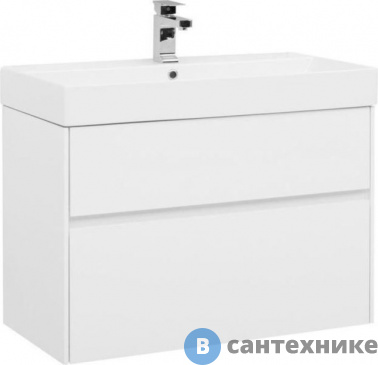 картинка Тумба с раковиной Aquanet Бруклин 85 белый (212598)