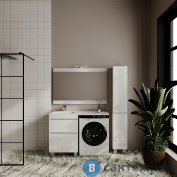 картинка Тумба Style line напольная Даллас ЛЕОН 120, Люкс белая, PLUS (2000949238012)