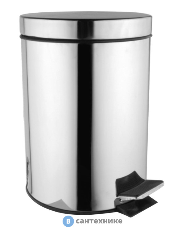Ведро AZARIO AZ-301-8L с педалью 8 л., хром