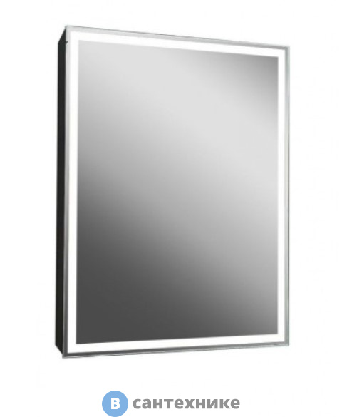 Зеркало-шкаф Art & MAX TECHNO AM-Tec-600-800-1D-DS-F-Nero с подсветкой реверсивный