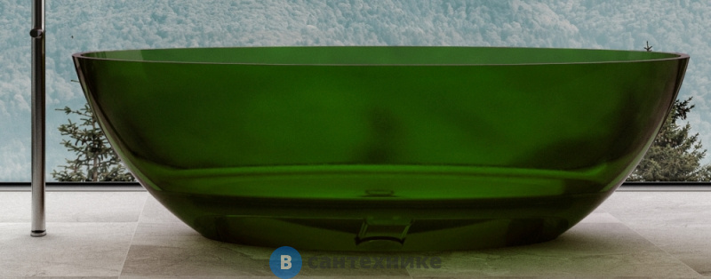 Ванна ABBER Kristall AT9702Emerald 180х85 прозрачная зеленая