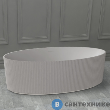 картинка Ванна ABBER Stein AS9627 из искусственного камня белая матовая