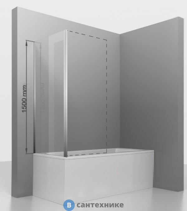 Боковая панель RGW Z-050-4 хром/Прозрачное/6 мм 70*150 (352205407-11)