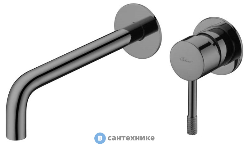 Смеситель Boheme 465-SGM для умывальника мз стены, Uno. Shine Gun Metall