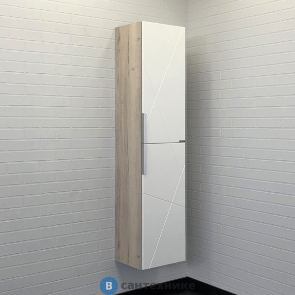 Шкаф-колонна Comforty Мерано-35 белый/дуб дымчатый