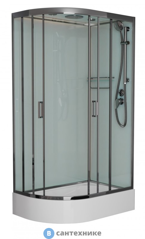 Душевая кабина Frank F412/1R М Brilliant правосторонняя средний поддон матовое стекло