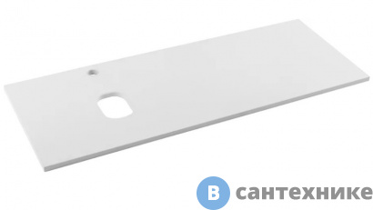 картинка Столешница BelBagno EK-120-AS-BL-L из МДФ, асимметричное левостороннее расположение отверстий для раковины и смесителя, 1204x462x19, Bianco Lucido