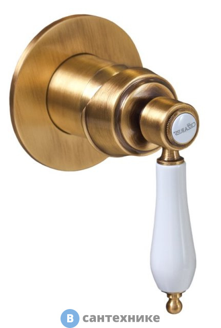 Смеситель Cezares APHRODITE-DIM2-02-Bi встраиваемый для душа, бронза, ручки белые