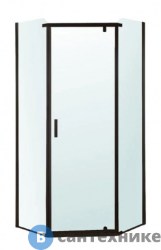 картинка Душевой уголок Berges SOLO T Black 1000х1000х1900 прозрачное стекло, 6мм, профиль чёрный (061110), без поддона