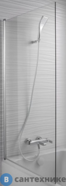 картинка Шторка Jacob Delafon STRUKTURA E6D042-GA для ванны 140*80 (хром)