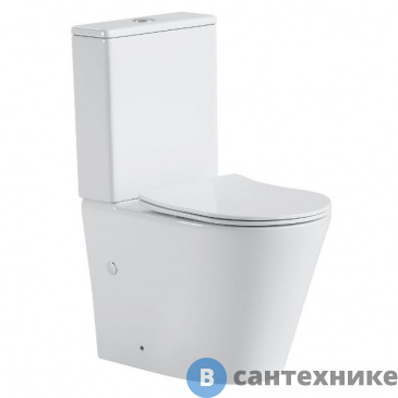 картинка Унитаз-компакт Black&White W-7793 P-trap / Geberit/ Rimless / anti-dirt (610x360x850)