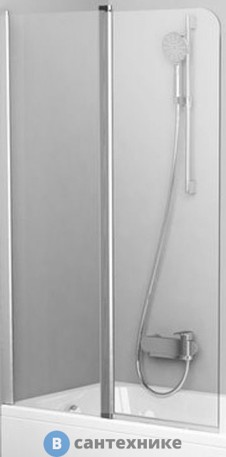 Шторка на ванну Ravak Chrome CVS2-100 L сатин+стекло Transparent (7QLA0U00Z1)