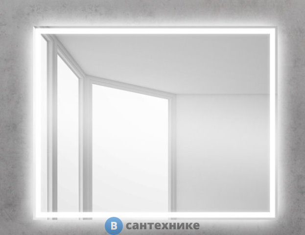 Зеркало BelBagno SPC-GRT-1000-800-LED-BTN с встроенным светильником и кнопочным выключателем (1000x30x800)