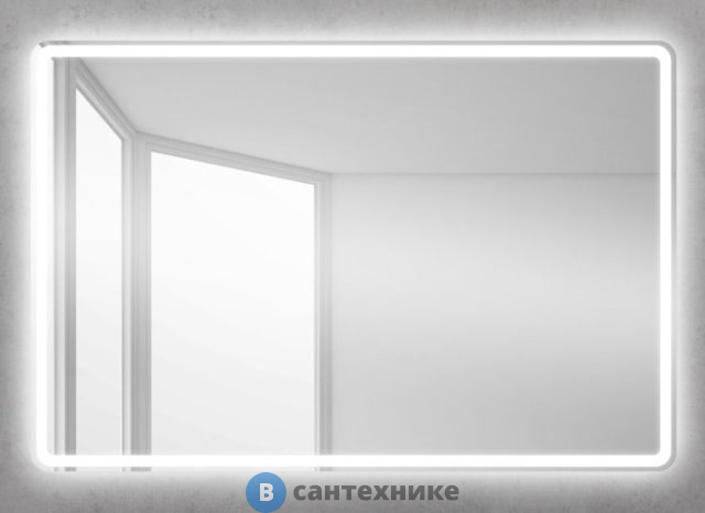 Зеркало BelBagno SPC-MAR-900-600-LED-BTN с встроенным светильником и кнопочным выключателем 900x30x600