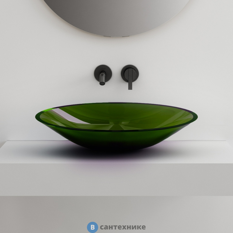 Раковина ABBER Kristall AT2812Emerald накладная прозрачная зеленая