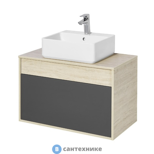 Тумба с раковиной Акватон Лофт Урбан 80 графит/Орег/MILA прямоугольная (1A2476K2LQX60)