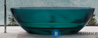 картинка Ванна ABBER Kristall AT9702Aquamarin 180х85 прозрачная бирюзовая