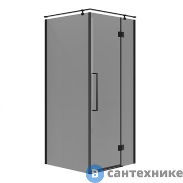 картинка Душевое ограждение Niagara NG-2831-34 BLACK (90*90*195) квадрат, распашная, черный матовый, стекло тонирован, без поддона