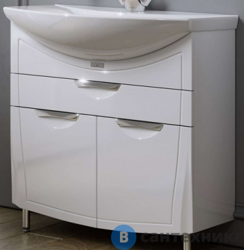 картинка Тумба Alavann МОНАКО-80-01 белая, с умывальником Балтика-80 (1601-0800-01)