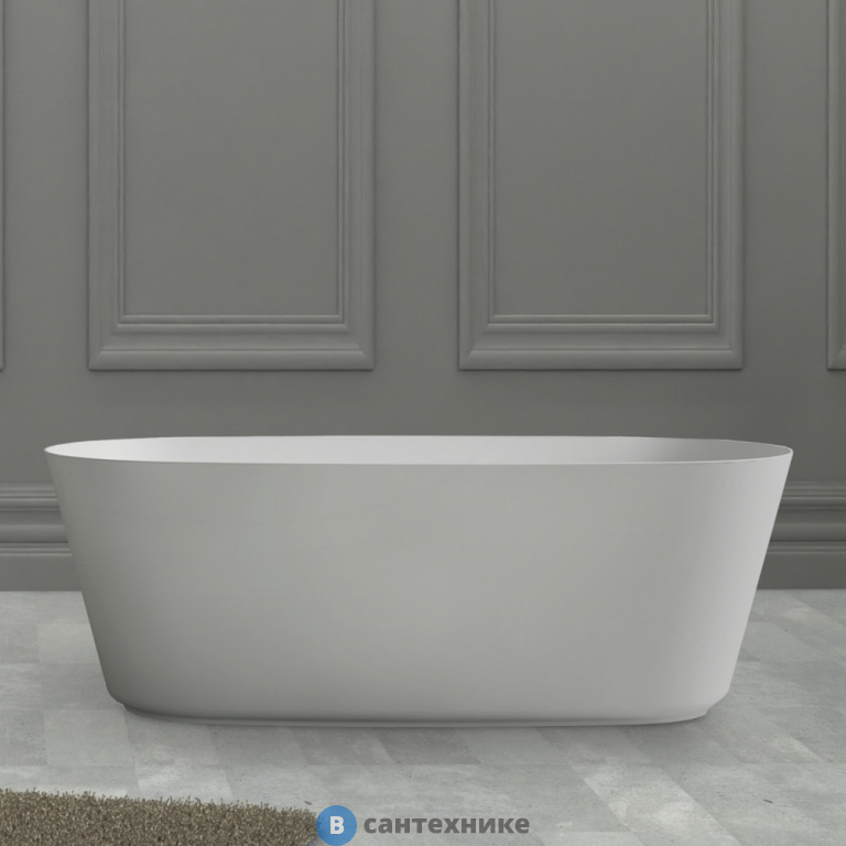 Ванна ABBER Stein AS9606 из искусственного камня белая матовая