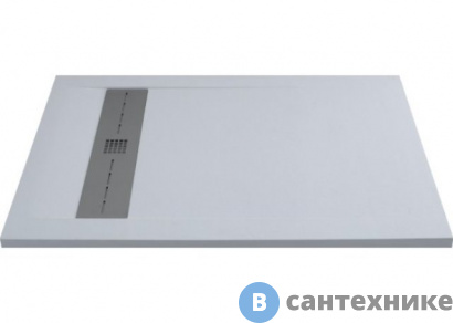 картинка Душевой поддон Aquanet Delight 900х900х30мм, крышка из нерж, без сифона, белый камень (255441)