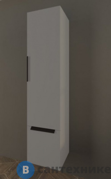 картинка Колонна Cezares URBAN 55184 подвесная с распашной дверцей и выдвижным ящиком, зеркалом, Grigio opaco, 32x35x150