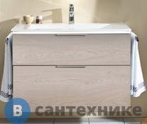 Тумба BURGBAD Eqio подвесная с умывальником 930х490х645 мм. 2 ящика с ручкой желоб., c 1 отв под смес. фланелевый дубовый F2632 (SEYQ093F2632C001*1)
