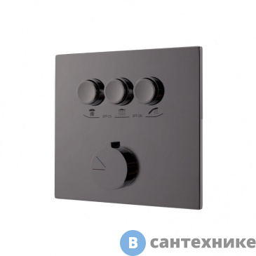 картинка Встраиваемый смеситель Vincea VSCV-431GM для душа трехфункциональный, вороненая сталь