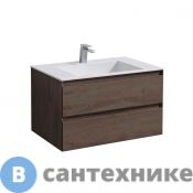Тумба под раковину Vincea Luka 800 подвесная, 2 выкатных ящика soft-close, R.Oak (VMC-2L800RO)