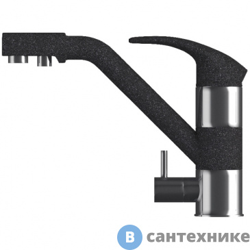 картинка Смеситель Polygran ДУО 694319 кухонный №16 чёрный
